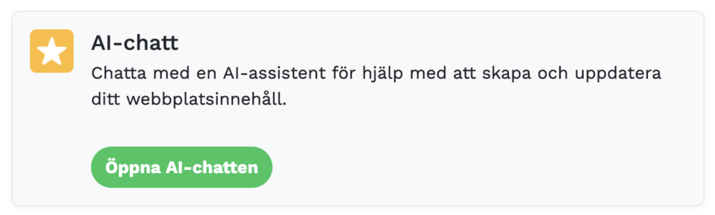 AI chatt för att skapa sida